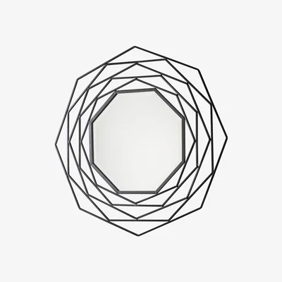 Knees Belleville Medium Octagon Wall Mirror - Black