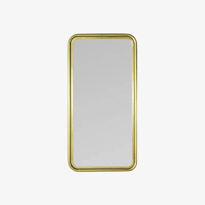 Knees York Large Rounded Rectangle Wall Mirror - Brass
