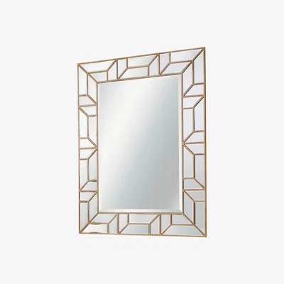 Knees Birch Large Rectangle Wall Mirror - Gold