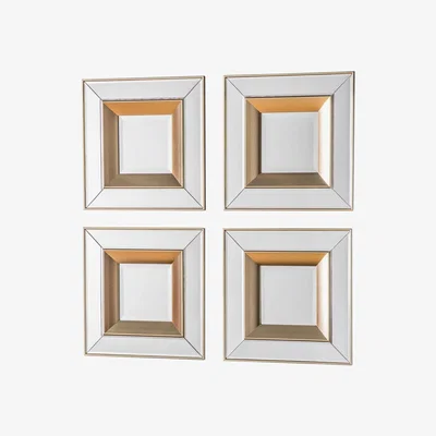 Knees Malling Small Square Scatter Set Mirror - Gold (4pk)