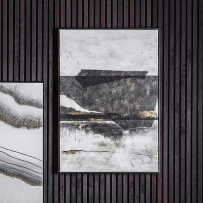 Knees Cliffs 100cm x 70cm Edge Abstract Framed Canvas