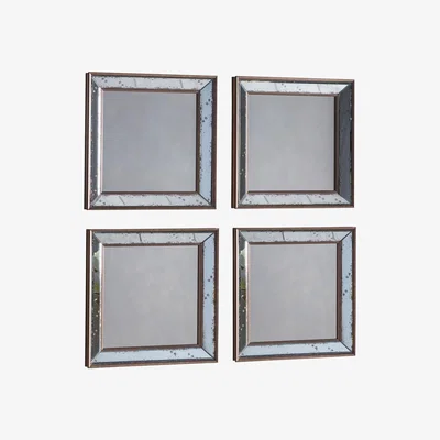 Knees Jamal Small Square Scatter Set Mirror - Copper (4pk)
