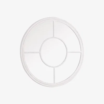 Knees Maestro Large Round Wall Mirror - White
