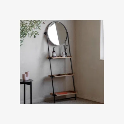 Knees Pacheco Shelf Unit with Mirror - Black