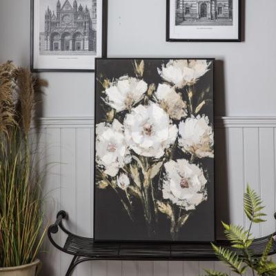 Knees Painted 120cm x 80cm Peonies Framed Canvas
