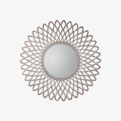 Knees Hayley Large Round Wall Mirror - Light Wood
