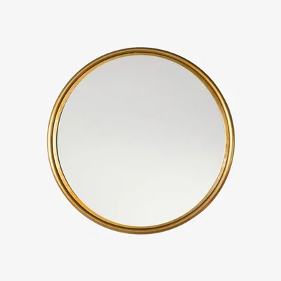 Knees York Large Round Wall Mirror - Brass