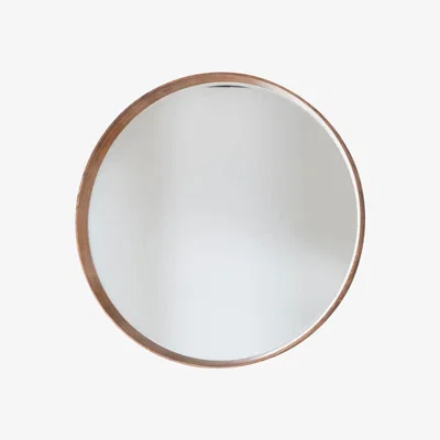 Knees Barnard Large Round Wall Mirror - Light Wood