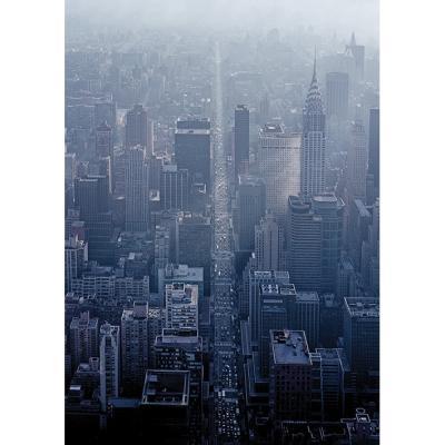Knees NY Aerial Straight Road 85 x 120cm Canvas Wall Art
