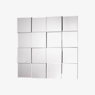 Knees Shirley Medium Square Wall Mirror - Silver