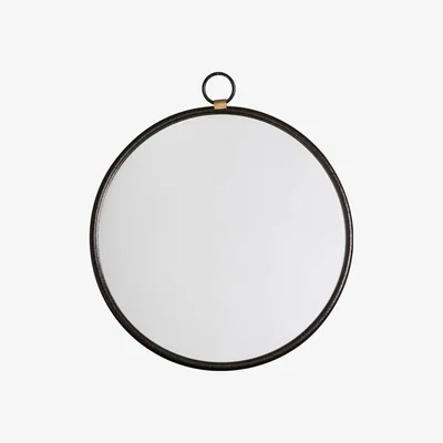 Knees Willow Medium Round Wall Mirror - Black