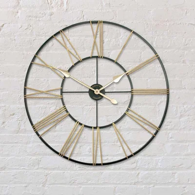 Knees Thomas Kent 81cm Summer House Grand Clock - Skeleton (Black/Brass)