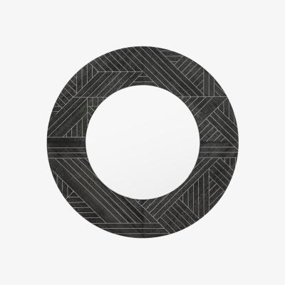 Knees Riviera Round Mirror - Black