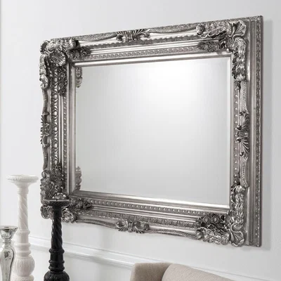 Knees Carved Louis Mirror - Silver