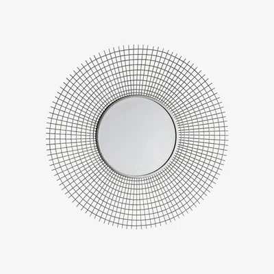 Knees Barbets Medium Round Wall Mirror - Silver