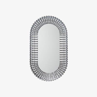 Knees Bako Large Oval Wall Mirror - Silver