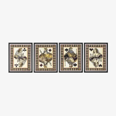 Knees Royal Flush Framed Art Set of 4