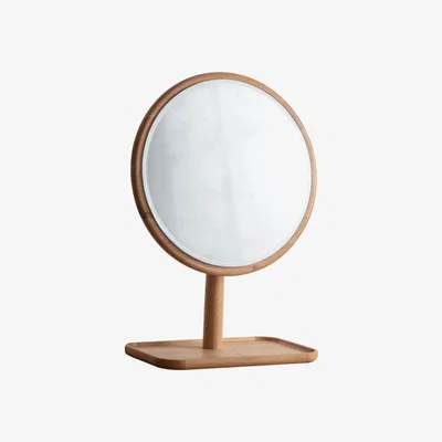 Knees Kingsly Medium Round Dressing Table Mirror - Light Wood
