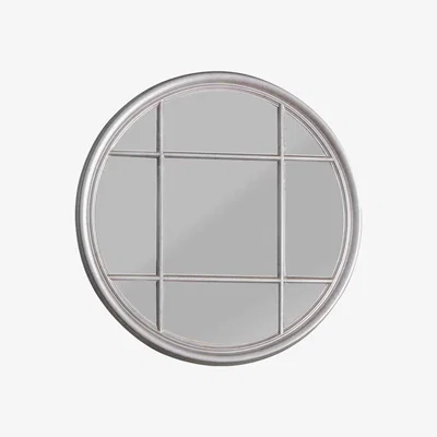 Knees Rupert Medium Round Wall Mirror - Silver