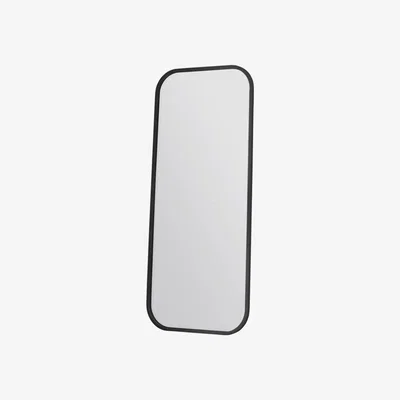 Knees Fern Medium Rounded Rectangle Leaner Mirror - Black