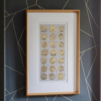 Knees Metalic 54cm x 84cm Fosil Study Framed Art