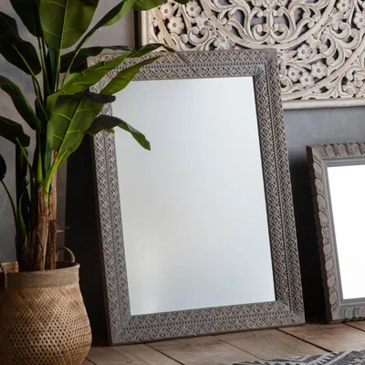 Knees Shifnal Large Rectangle Wall Mirror - Light Wood