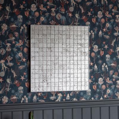 Knees Berry Medium Square Wall Mirror - Silver