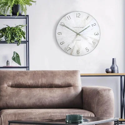 Knees Thomas Kent 56cm Wharf Wall Clock Pickled - Oak