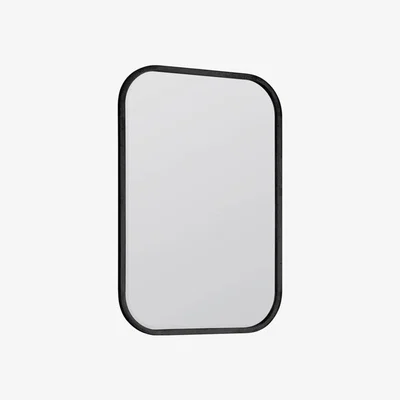 Knees Fern Medium Rounded Rectangle Wall Mirror - Black