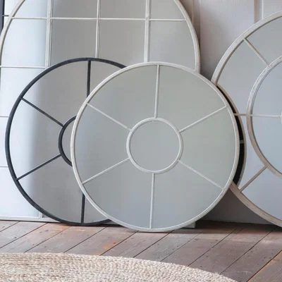 Knees Burgess Medium Round Wall Mirror - White