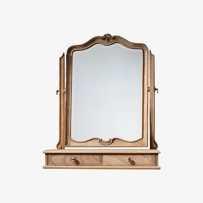 Knees Coralie Medium Irregular Dressing Table Mirror - Light Wood