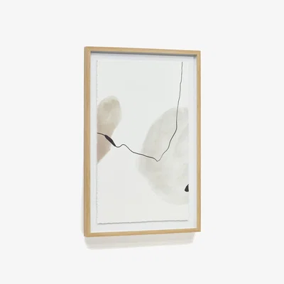 Kave Home Torroella abstract painting in white, brown, and grey, 60 x 90 cm