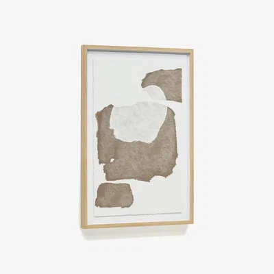 Kave Home Torroella abstract painting in white and brown, 60 x 90 cm