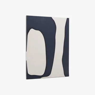 Kave Home Ory blue and white abstract canvas, 180 x 140 cm