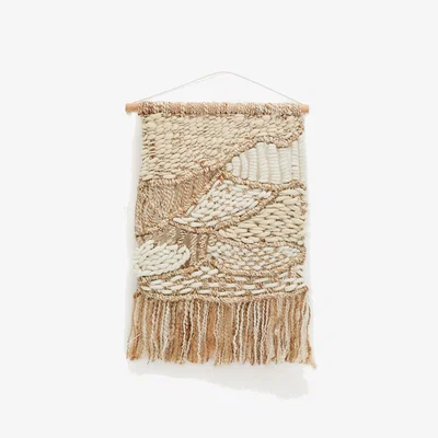 Kave Home Prak wall tapestry in a multi-coloured wool and jute mix, 70 x 105 cm