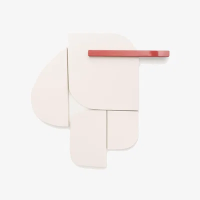 Kave Home Danei white and red wall panel, 50 x 30 cm