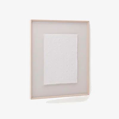 Kave Home Olvin abstract picture on white recycled paper with hand-crafted reliefs 103.6 x 123.6cm