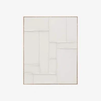 Kave Home Klis white linen picture with geometric shapes, 80 x 100 cm