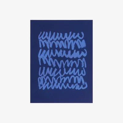 Kave Home Tsuki print on blue paper, 29.8 x 39.8 cm
