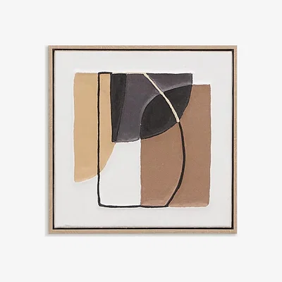 Kave Home Zay picture with brown geometric shapes, 40 x 40 cm
