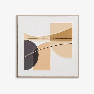 Kave Home Zay picture with brown geometric shapes, 80 x 80 cm