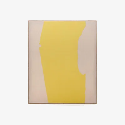 Kave Home Kelta hand-painted yellow linen abstract picture 140 x 170cm