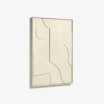 Kave Home Talin abstract painting beige, 60 x 90 cm