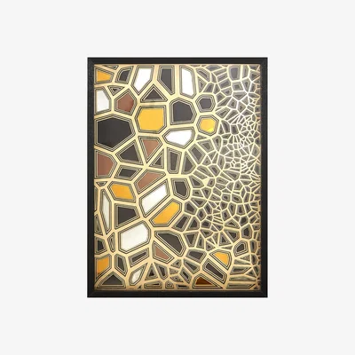 La Redoute Gold and Black Paper Sculpture Framed Wall Art