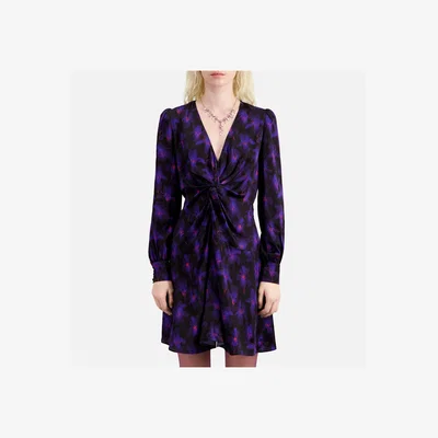 La Redoute Graphic Print Mini Dress with Long Sleeves