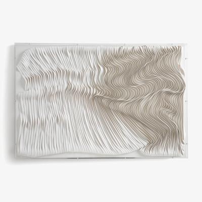 La Redoute Ondor White Leather Strip Wall Art