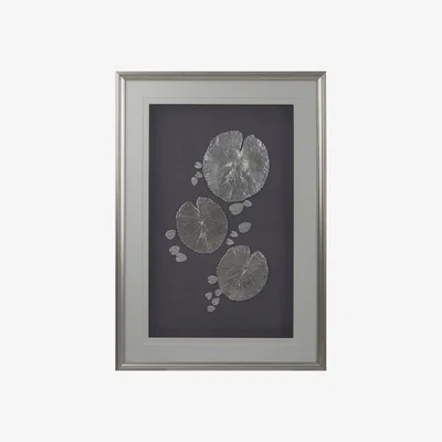 La Redoute Contemporary Silver Leaf Design Framed Wall Art