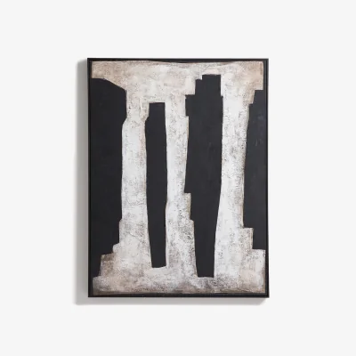 La Redoute Apia Hand-Painted Wall Art with Fabric Appliqué