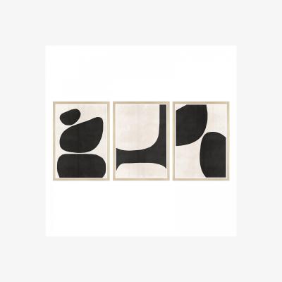 La Redoute Set of 3 70x50cm A Collection of Pebbles Framed Prints