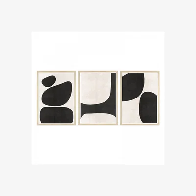 La Redoute Set of 3 70x50cm A Collection of Pebbles Framed Prints